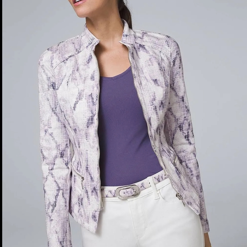 White Snake Moto Jacket